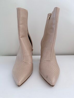 Women's Pointed Toe Ankle Booties in Beige